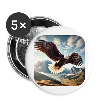 Bald eagle - Buttons small 1''/25 mm (5-pack) - white - Front