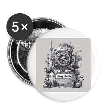Berlin Planet - Buttons klein 25 mm (5er Pack) - Weiß - Vorne