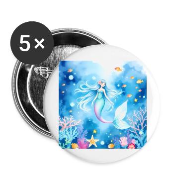 Ethereal Mermaid: A Dreamlike Journey Through - Buttons small 1''/25 mm (5-pack) - white - Front