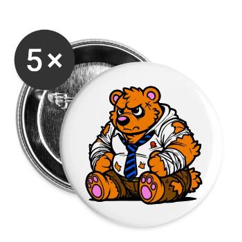 Office Bear - Buttons small 1''/25 mm (5-pack) - white - Front