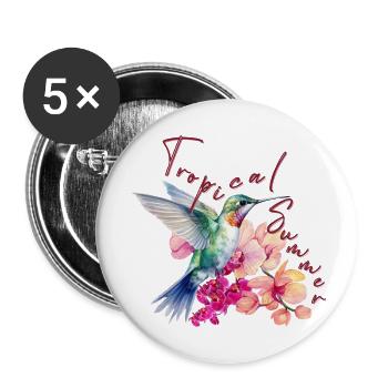 Tropical Summer - Buttons klein 25 mm (5er Pack) - Weiß - Vorne