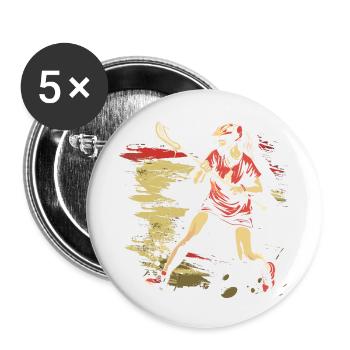 Oldschool Lacrosse Girls - Buttons small 1''/25 mm (5-pack) - white - Front