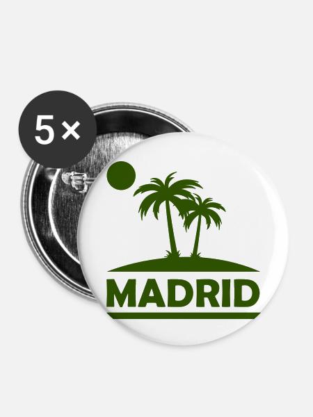 madrid - Buttons klein 25 mm (5er Pack) - Weiß