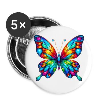Butterfly - Buttons small 1''/25 mm (5-pack) - white - Front
