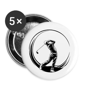 Golfer Sports - Buttons small 1''/25 mm (5-pack) - white - Front