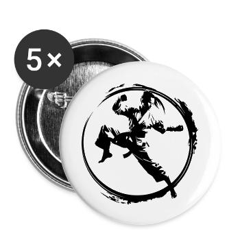 Karate Sport Fighter - Buttons small 1''/25 mm (5-pack) - white - Front