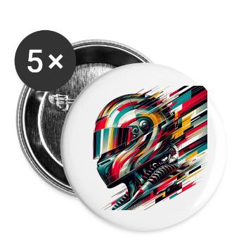 Coureur - Lot de 5 petits badges (25 mm) - blanc - Devant