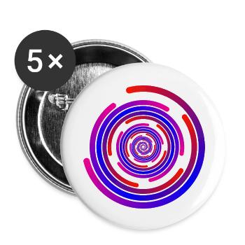 Cercles fous - Lot de 5 petits badges (25 mm) - blanc - Devant