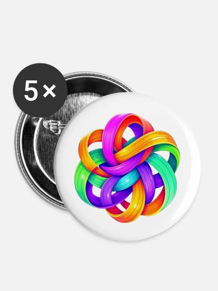 Kunst - Buttons klein 25 mm (5er Pack) - Weiß