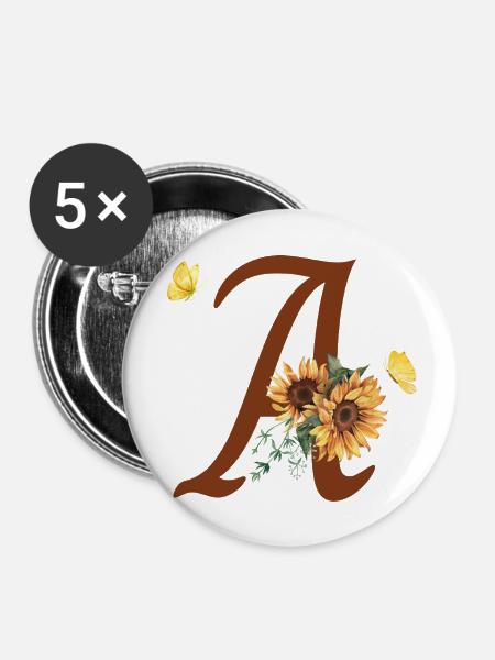 Brief an Sunflower Butterfly - Buttons klein 25 mm (5er Pack) - Weiß
