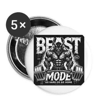 Mode logo - Lot de 5 petits badges (25 mm) - blanc - Devant