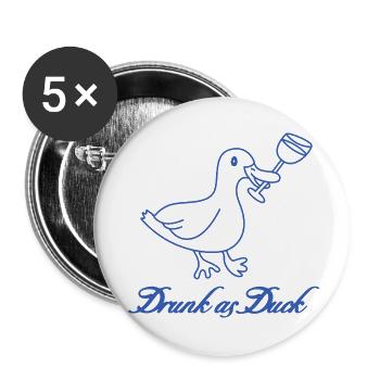 Drunk as Duck – Funny Drinking Word Game - Buttons small 1''/25 mm (5-pack) - white - Front