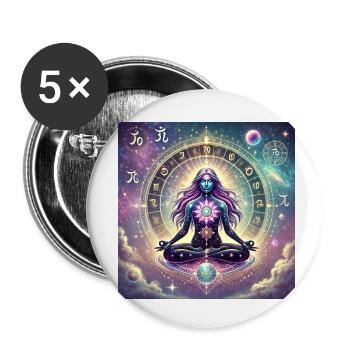 Awaken your spiritual energy - Buttons small 1''/25 mm (5-pack) - white - Front