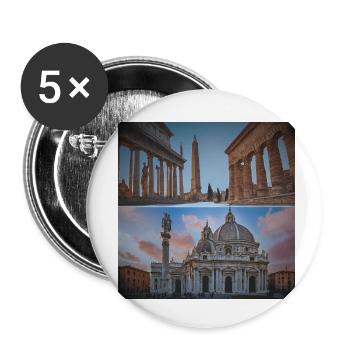 Villes italiennes - Lot de 5 petits badges (25 mm) - blanc - Devant