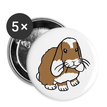 Bunny Rabbit Bunny Rodent Small Animal Cute - Buttons small 1''/25 mm (5-pack) - white - Front