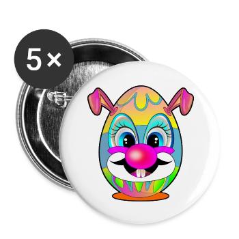 Gifts for Easter - Easter Eggs Clown - Buttons small 1''/25 mm (5-pack) - white - Front