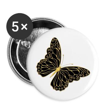 Butterfly - Buttons small 1''/25 mm (5-pack) - white - Front