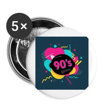 Ambiance des années 90 - Lot de 5 petits badges (25 mm) - blanc - Devant