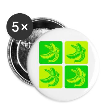 Abstrakte Bananen Pop-Art Design - Buttons klein 25 mm (5er Pack) - Weiß - Vorne