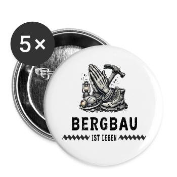 Mining is life - Buttons small 1''/25 mm (5-pack) - white - Front