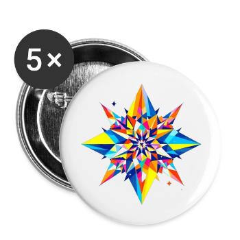 Stern - Buttons klein 25 mm (5er Pack) - Weiß - Vorne