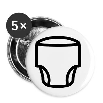 Layer - Buttons small 1''/25 mm (5-pack) - white - Front