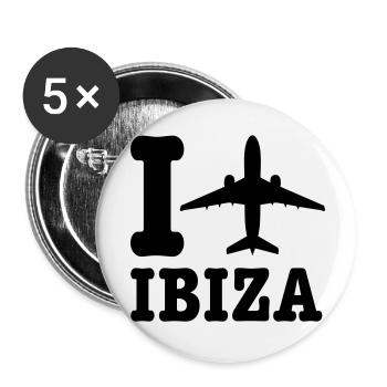 Ibiza Urlaub - Buttons klein 25 mm (5er Pack) - Weiß - Vorne