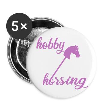 hobby horsing mädchen - Buttons klein 25 mm (5er Pack) - Weiß - Vorne