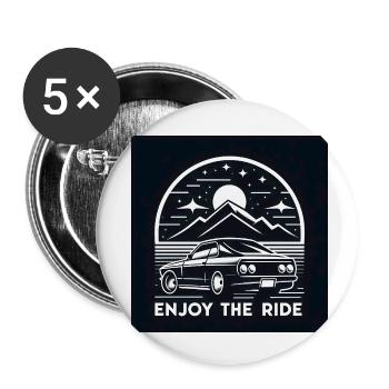 Auto fahren genießen - Buttons klein 25 mm (5er Pack) - Weiß - Vorne