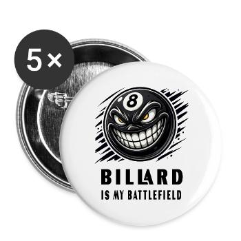 Billiards is my - Buttons small 1''/25 mm (5-pack) - white - Front