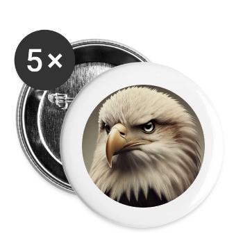 Bald eagle - Buttons small 1''/25 mm (5-pack) - white - Front