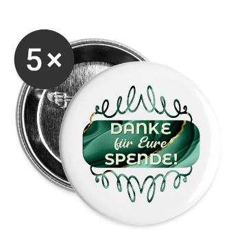 DANKE SAGEN SPENDE - Buttons klein 25 mm (5er Pack) - Weiß - Vorne