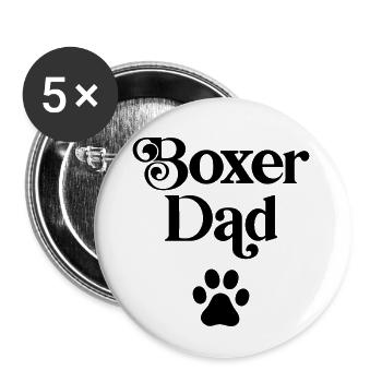 Boxer-Vater - Buttons klein 25 mm (5er Pack) - Weiß - Vorne