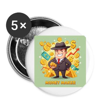 Geldmacher: Strategien für den finanziellen Erfolg - Buttons klein 25 mm (5er Pack) - Weiß - Vorne