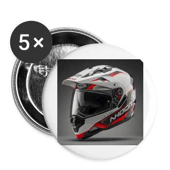 Sporty helmets for motorcycle enthusiasts - Buttons small 1''/25 mm (5-pack) - white - Front