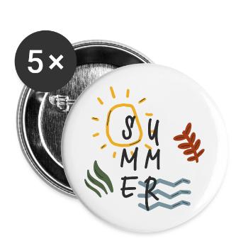 Sommergefühle - Buttons klein 25 mm (5er Pack) - Weiß - Vorne