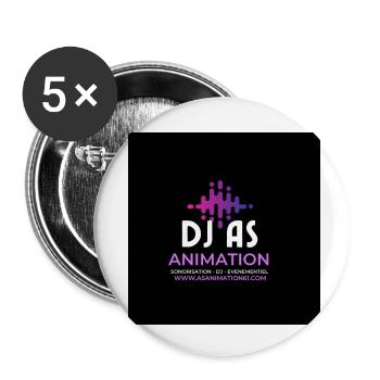 DJ als - Buttons klein 25 mm (5er Pack) - Weiß - Vorne