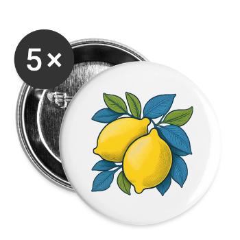 Lemon - Buttons small 1''/25 mm (5-pack) - white - Front