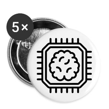 Artificial intelligence - Buttons small 1''/25 mm (5-pack) - white - Front