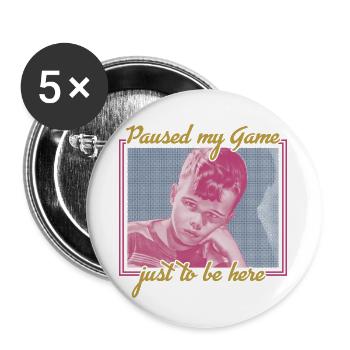 Paused My Game – Retro Gamer Vibes - Buttons small 1''/25 mm (5-pack) - white - Front