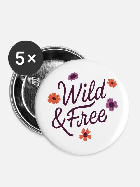Wild & Frei - Buttons klein 25 mm (5er Pack) - Weiß