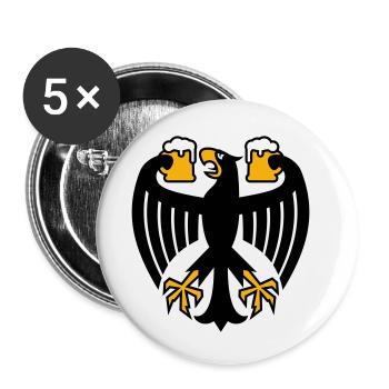 Deutschland Bier Bundesadler - Buttons klein 25 mm (5er Pack) - Weiß - Vorne