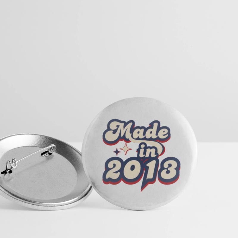 Made in 2013 retro Buttons small 1''/25 mm (5-pack)