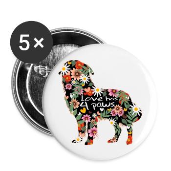 Dog breed Australian Shepherd - Buttons small 1''/25 mm (5-pack) - white - Front