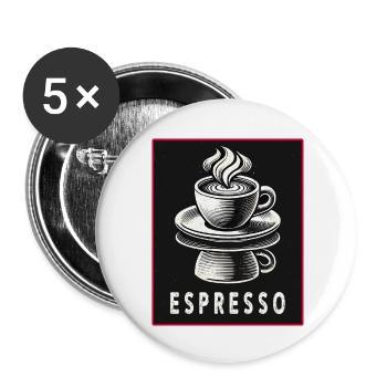 Espresso Vintage Style - Buttons small 1''/25 mm (5-pack) - white - Front
