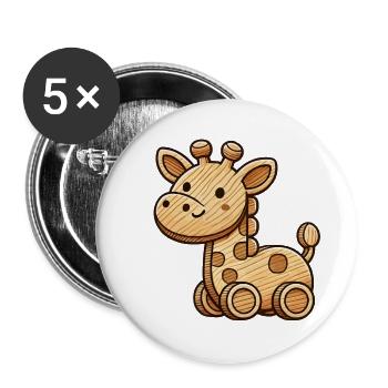 Wooden Giraffe - Buttons small 1''/25 mm (5-pack) - white - Front