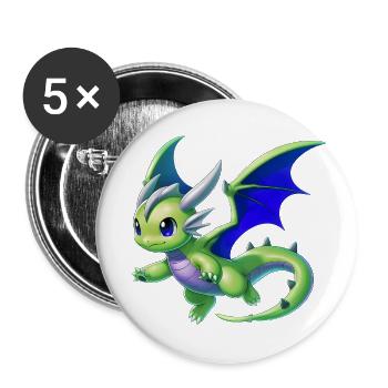 Dragon - Buttons small 1''/25 mm (5-pack) - white - Front