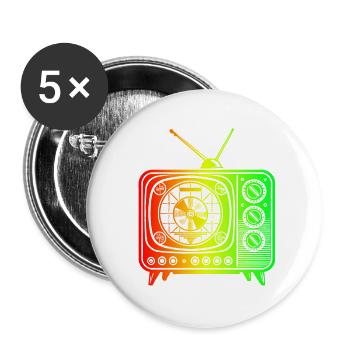 Retro TV – Oldschool Vibes - Buttons small 1''/25 mm (5-pack) - white - Front