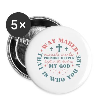 Créateur de chemin - Lot de 5 petits badges (25 mm) - blanc - Devant
