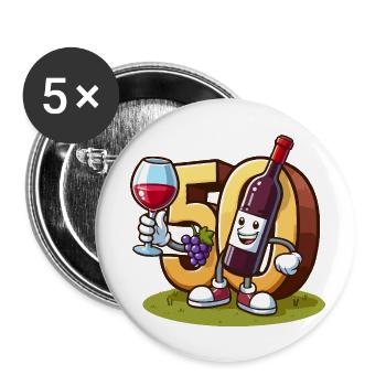 50 years of wine - Buttons small 1''/25 mm (5-pack) - white - Front